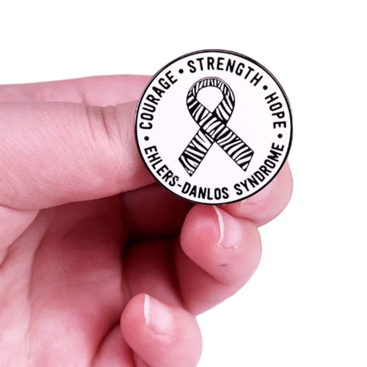 Pin  — “Courage. Strength. Hope.” Ehlers Danlos Syndrome Ribbon.