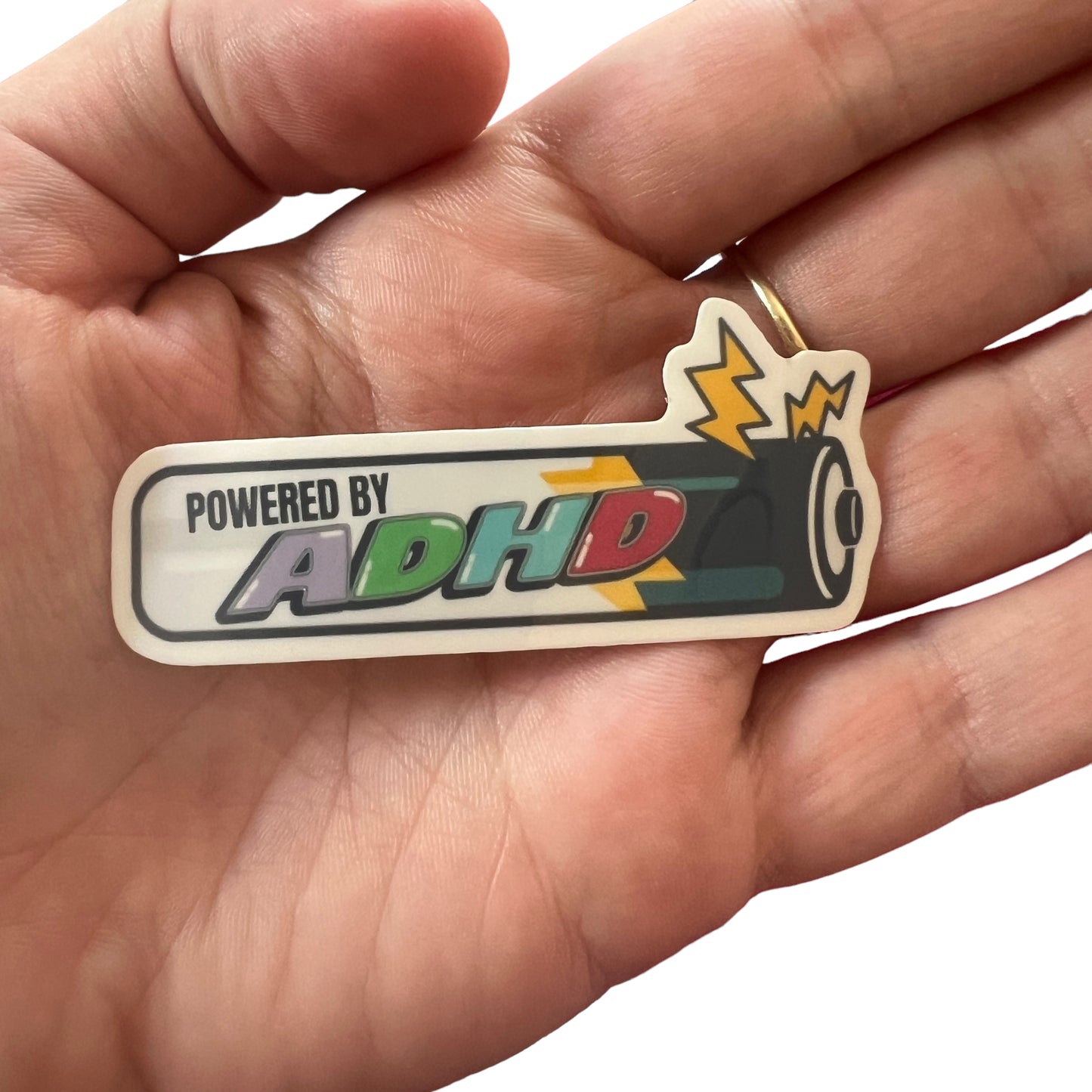 Sticker — ‘Powered By ADHD’ Battery