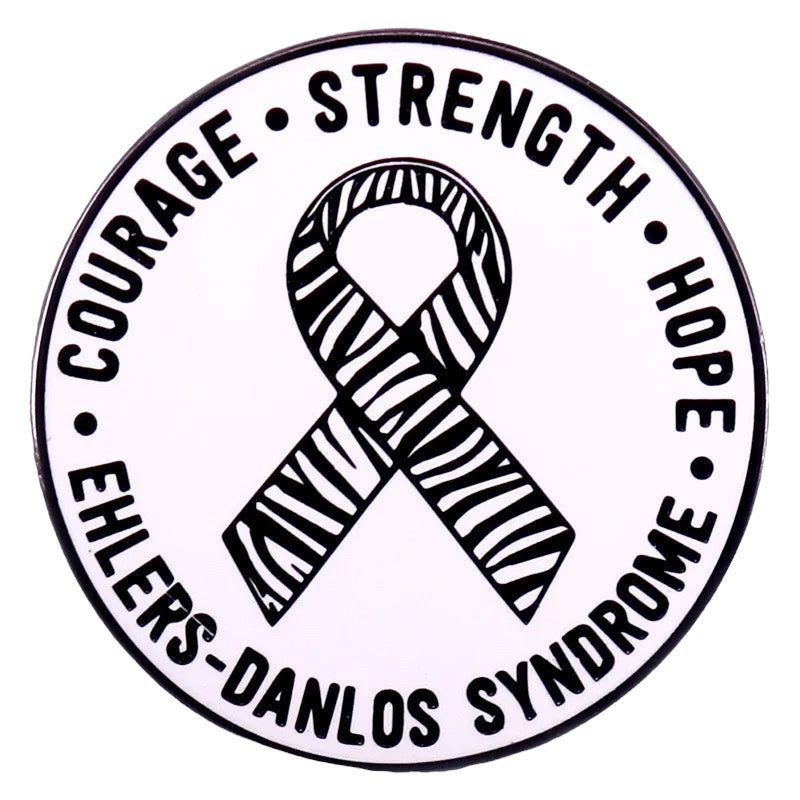 Pin  — “Courage. Strength. Hope.” Ehlers Danlos Syndrome Ribbon.