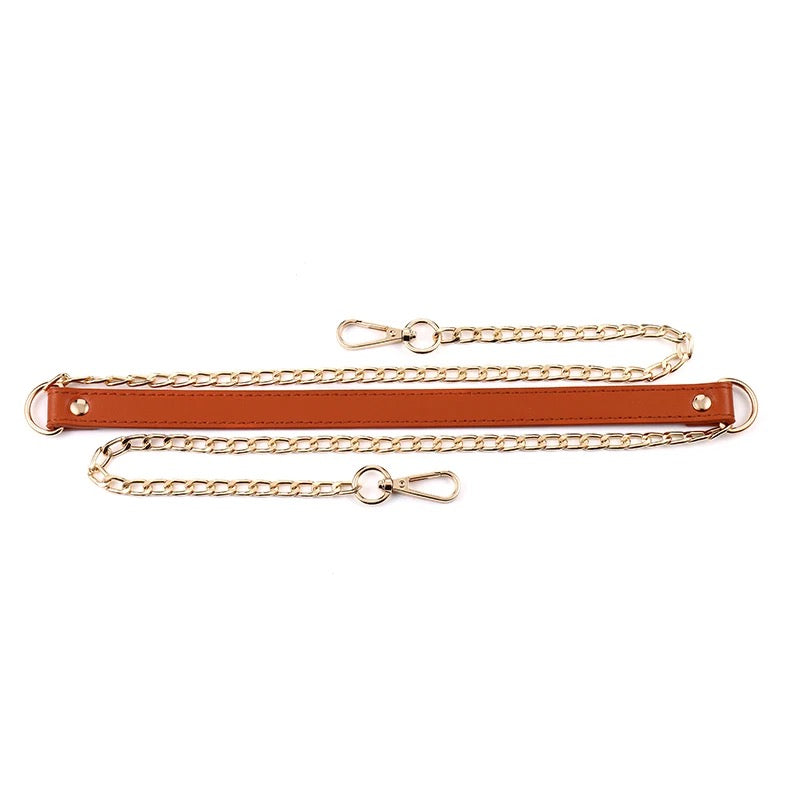 Bag Straps — Leatherette + Gold Chain