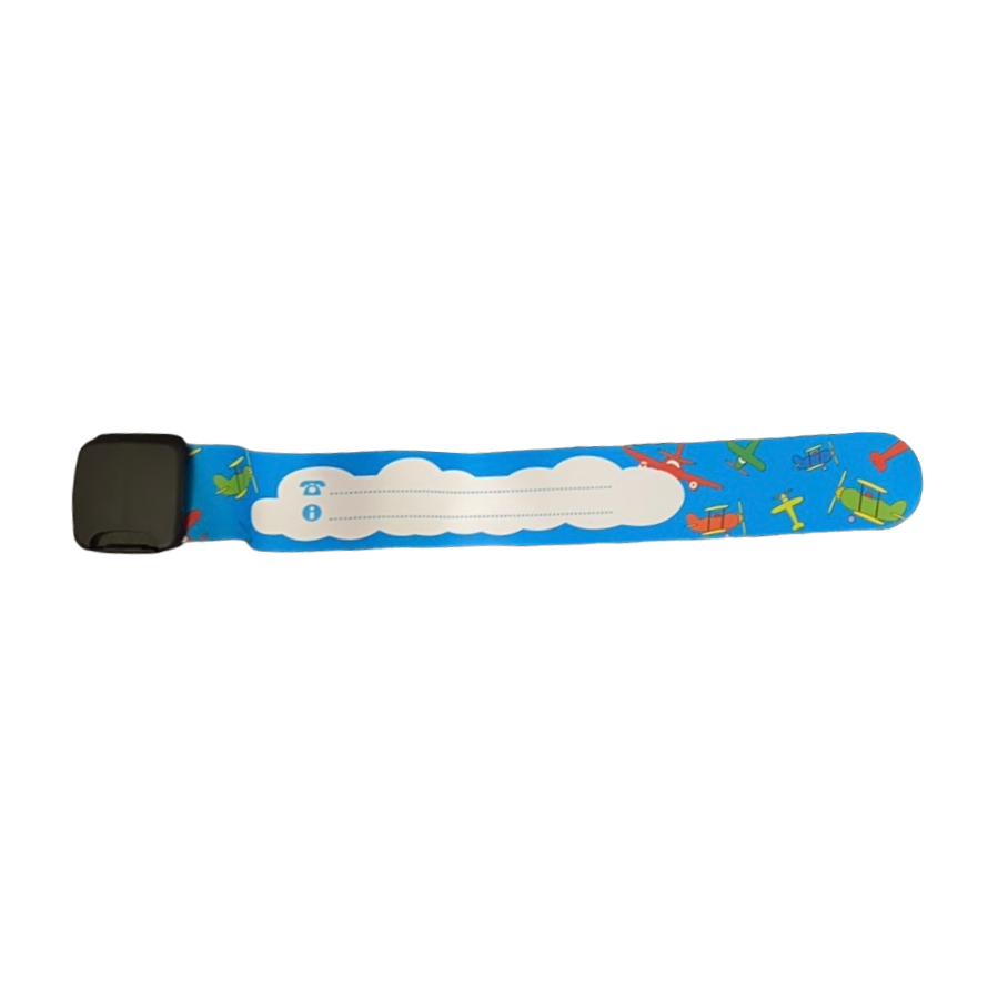 Reusable Safety Wrist Band SPIRIT SPARKPLUGS Blue Planes