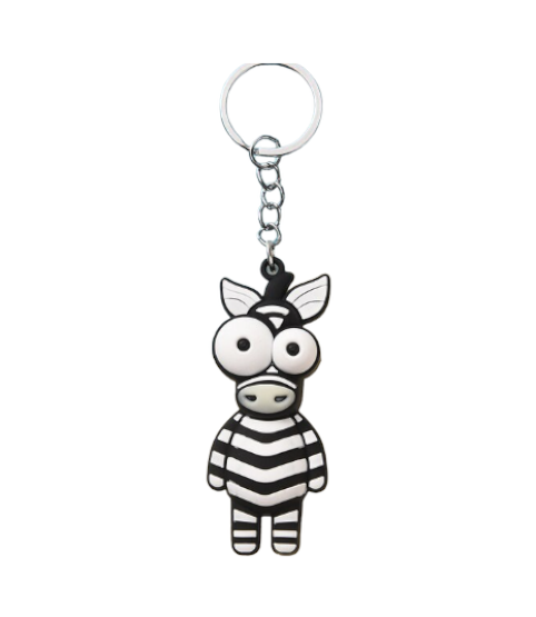 Keyring — Silicone 3D Zebra