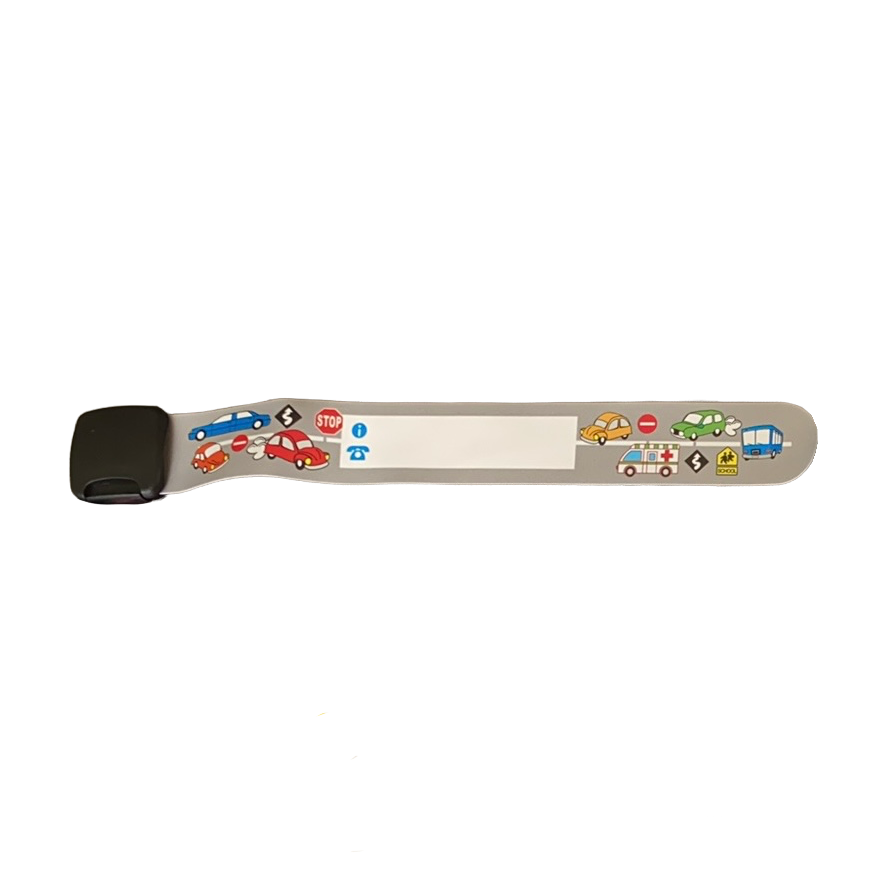 Reusable Safety Wrist Band SPIRIT SPARKPLUGS Grey Cars