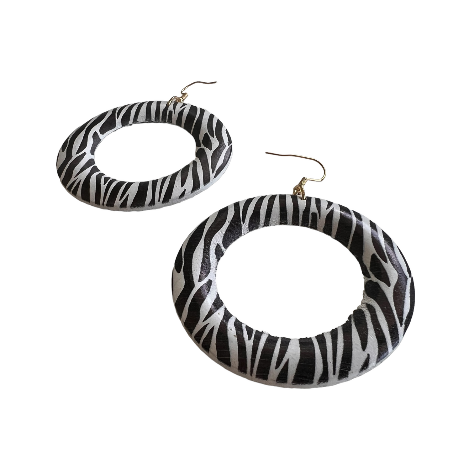 Zebra Hoop Earrings SPIRIT SPARKPLUGS