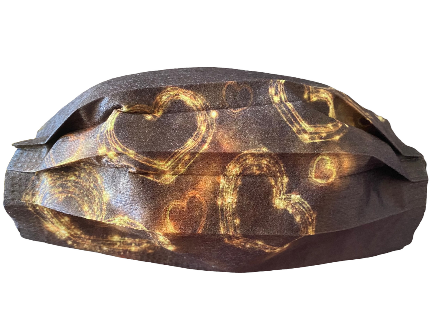 Disposable Printed Adult Masks Masks SPIRIT SPARKPLUGS Confetti Hearts - Black and Gold