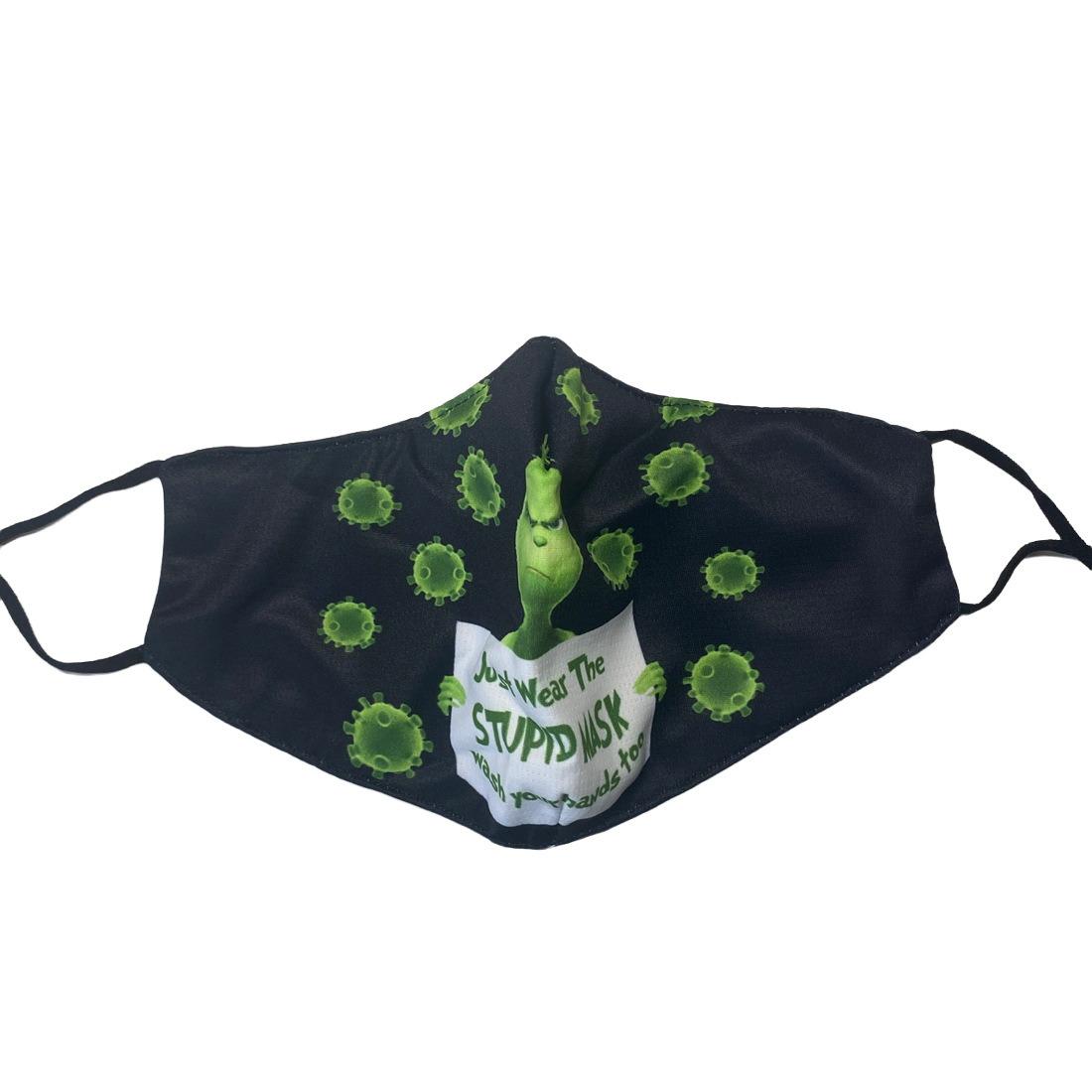 Adult Reusable Fabric Mask — Dr Seuss Masks SPIRIT SPARKPLUGS Social Distancing Grinch Mask