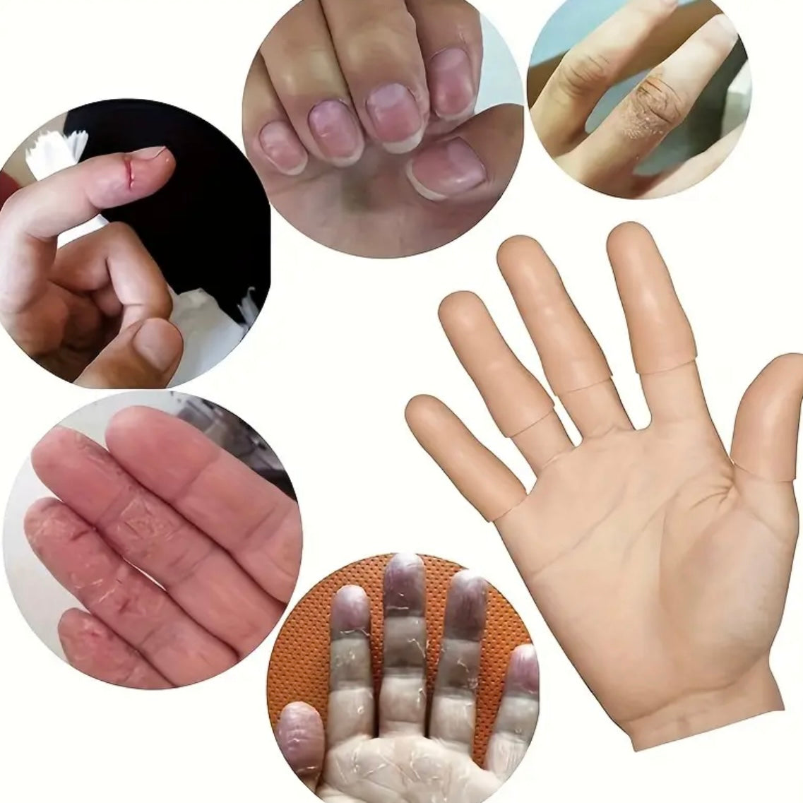 Silicone Finger Tip Protectors — Full Hand Set