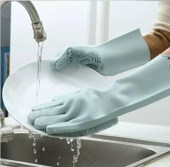 Dish Washing Scrubber Gloves