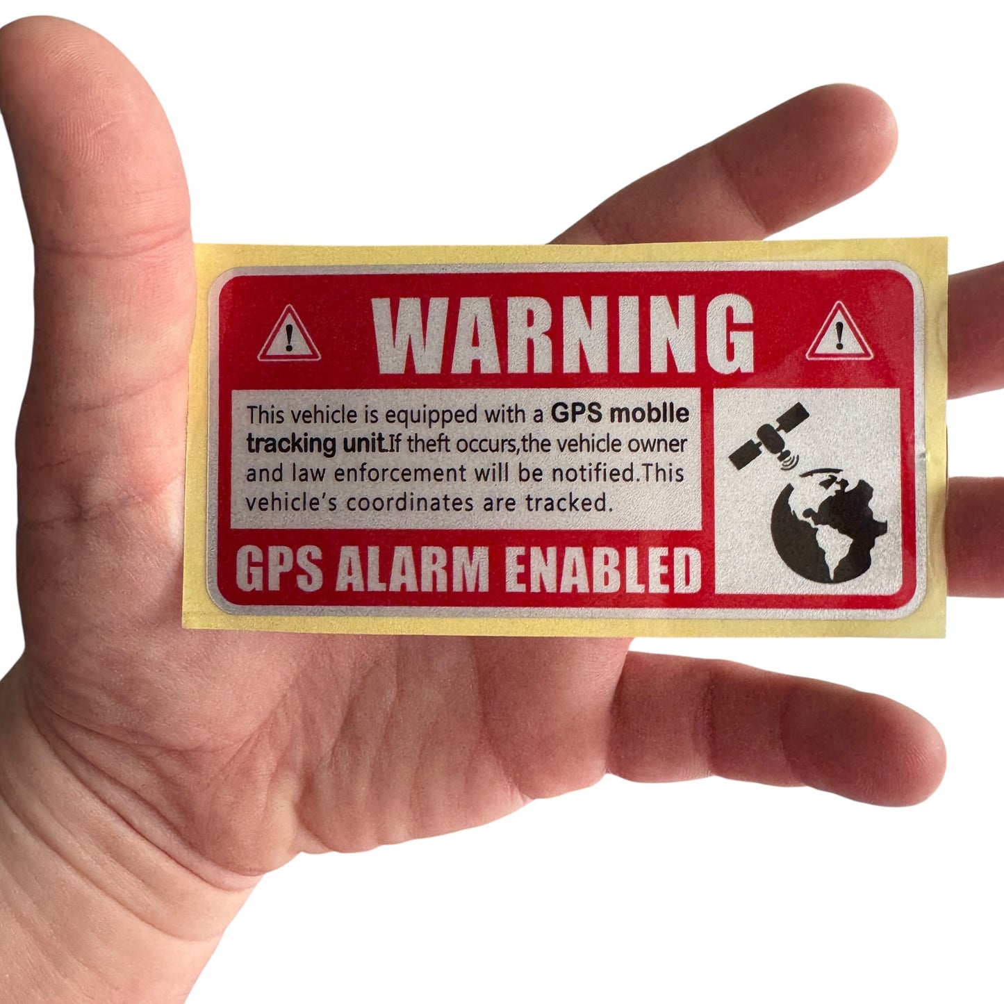 Sticker — GPS Alarm Enabled Warning.