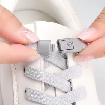 Adaptive ‘No Tie’ Shoelaces — ‘Press and Lock’