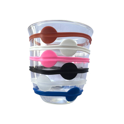 Silicone Drink Identifier Bands, 6 PACK