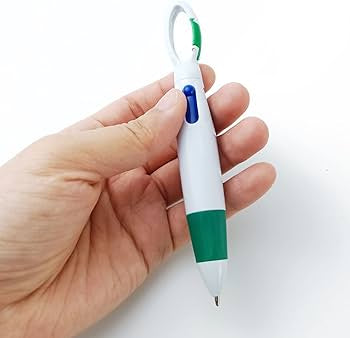 Four Colour Pen with Carabiner Clip
