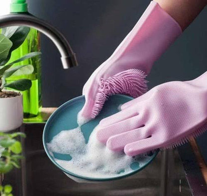 Dish Washing Scrubber Gloves