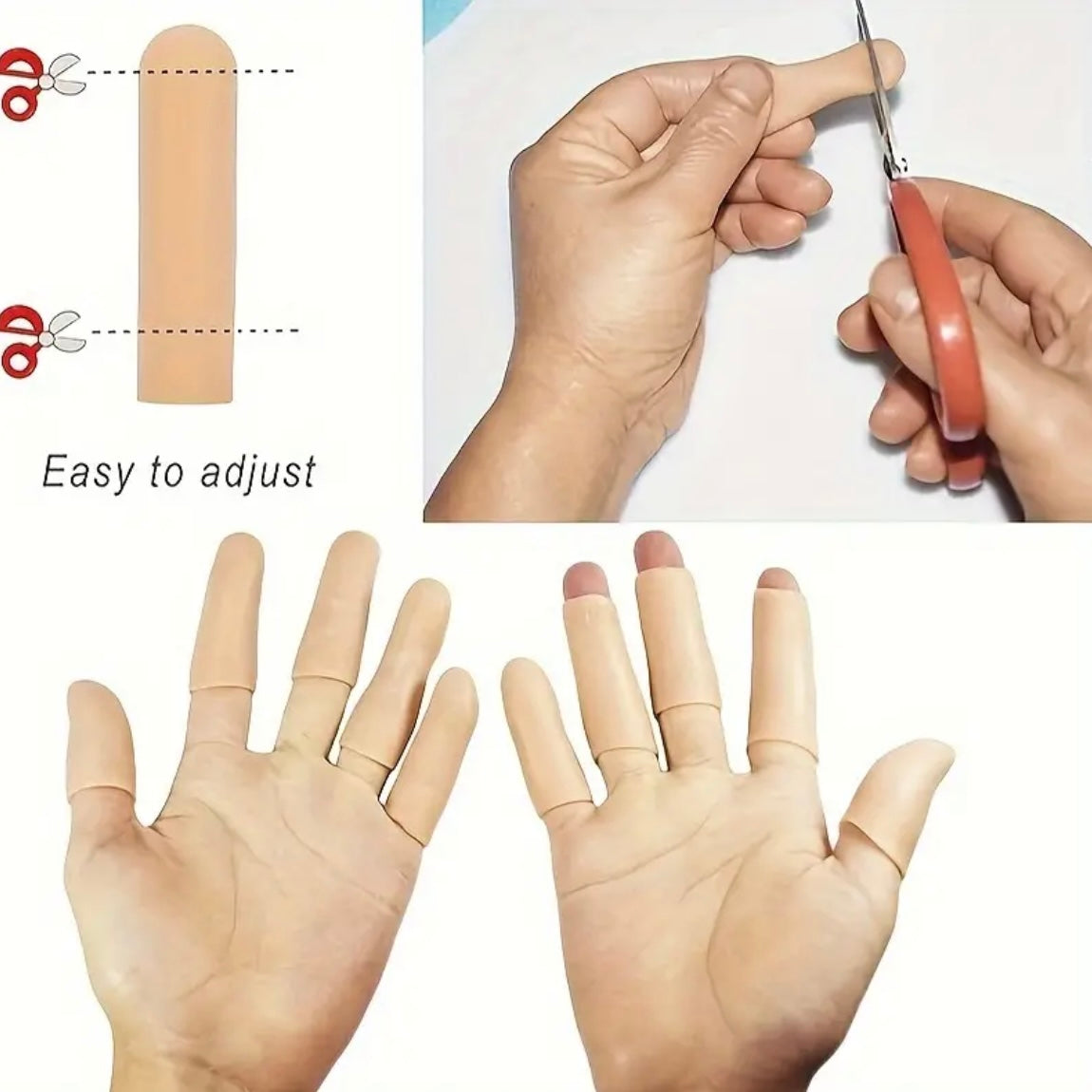 Silicone Finger Tip Protectors — Full Hand Set