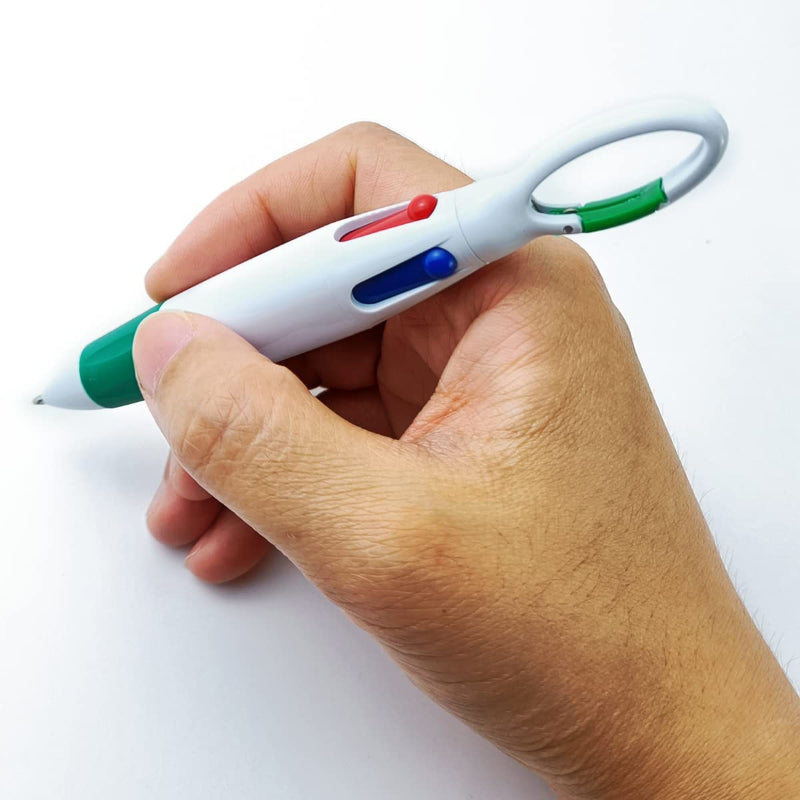 Four Colour Pen with Carabiner Clip