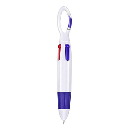 Four Colour Pen with Carabiner Clip