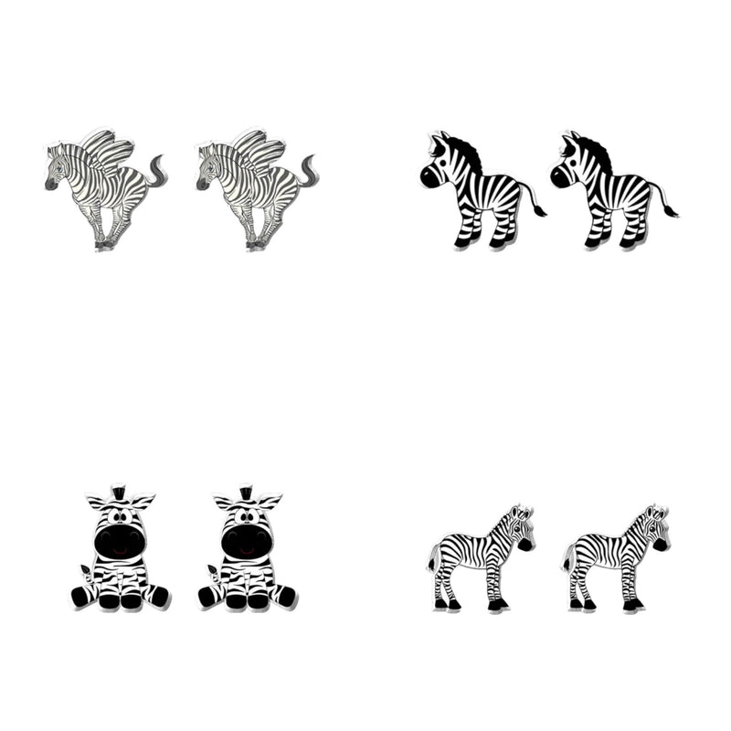 Zebra Stud Earrings - 3 Styles