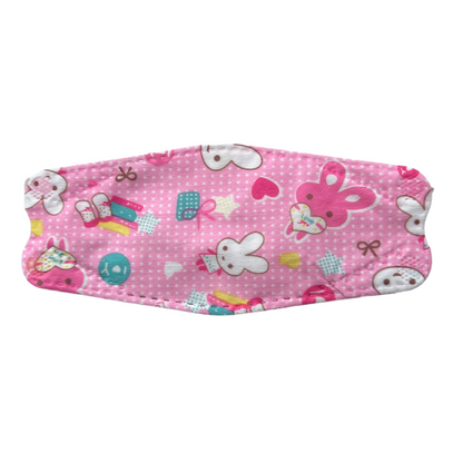 Three Panel Disposable Kids Masks Characters Masks SPIRIT SPARKPLUGS Pink Bunnies  