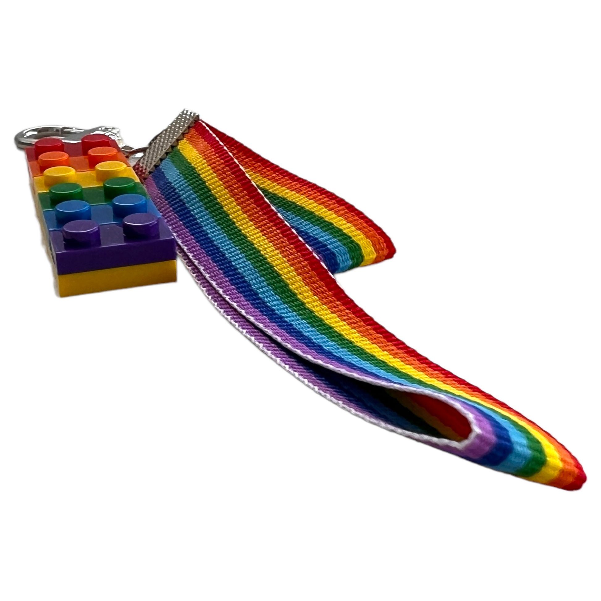 Keyring — Rainbow Ribbon + Lego  SPIRIT SPARKPLUGS   