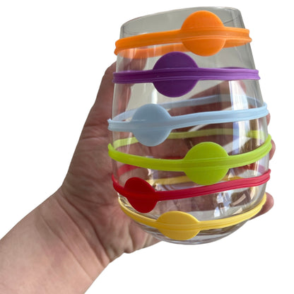 Silicone Drink Identifier Bands, 6 PACK