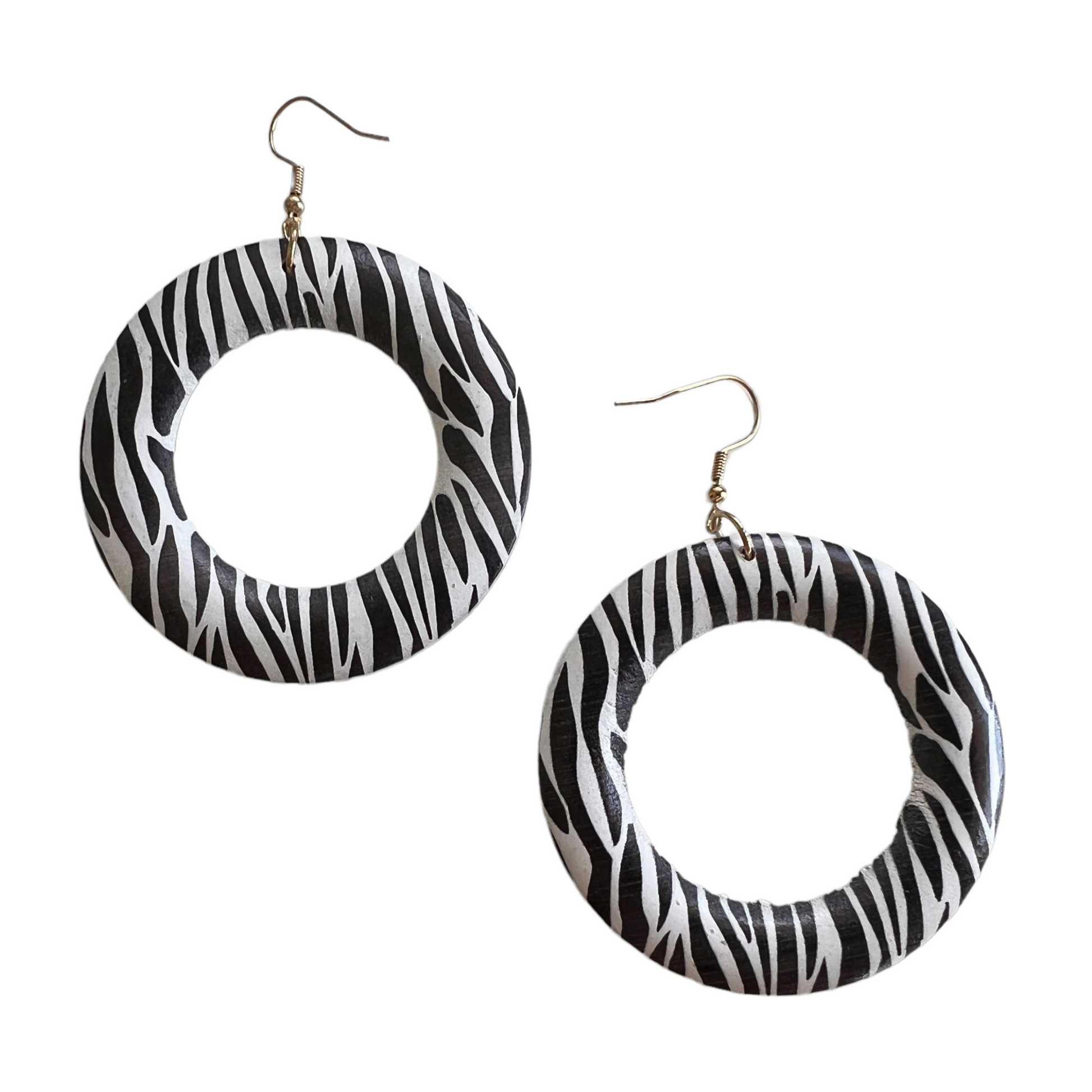 Zebra Hoop Earrings  SPIRIT SPARKPLUGS   