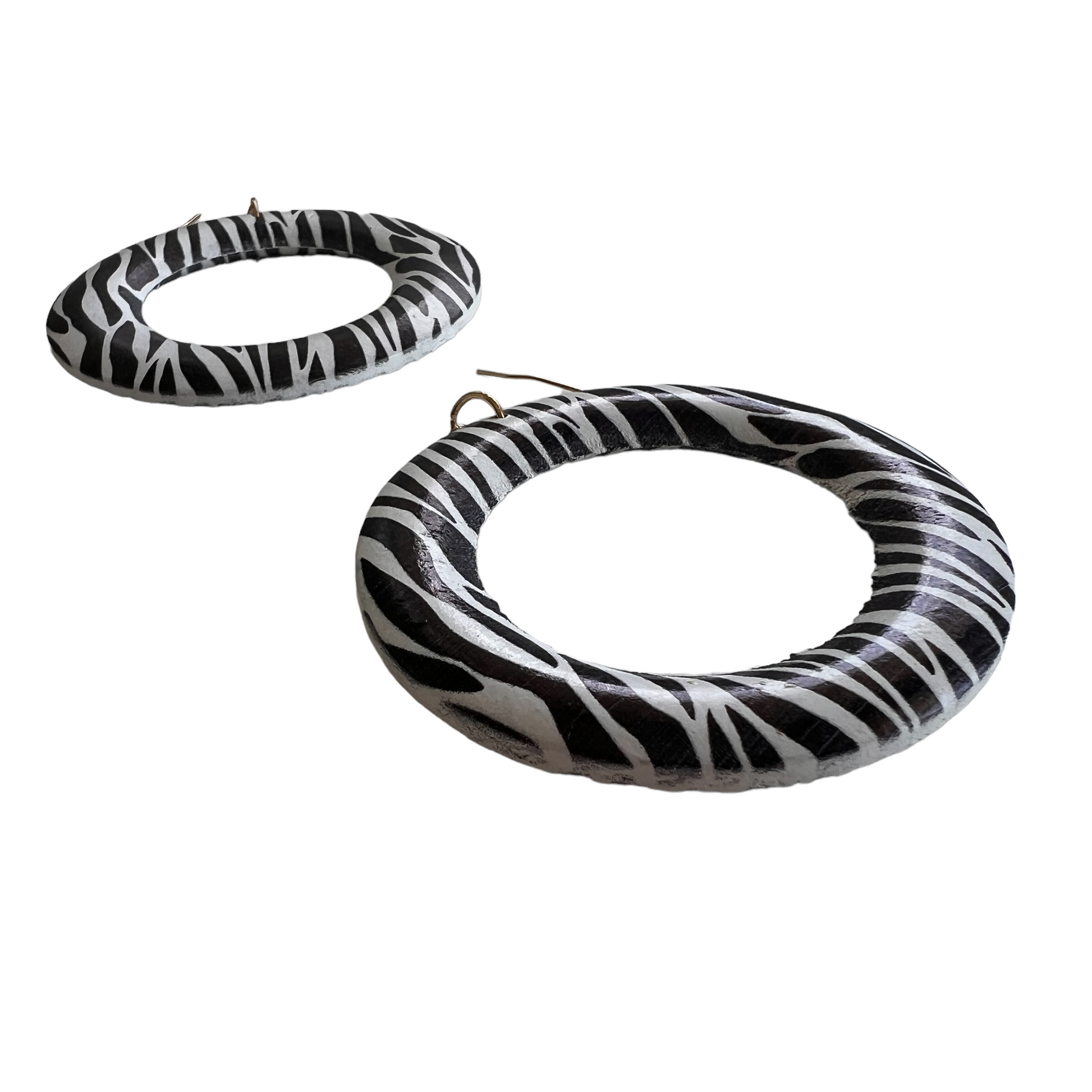 Zebra Hoop Earrings  SPIRIT SPARKPLUGS   