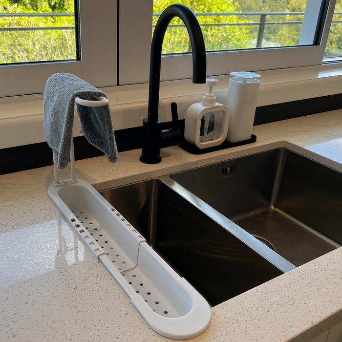 Telescopic Sink Drain Rack + Storage