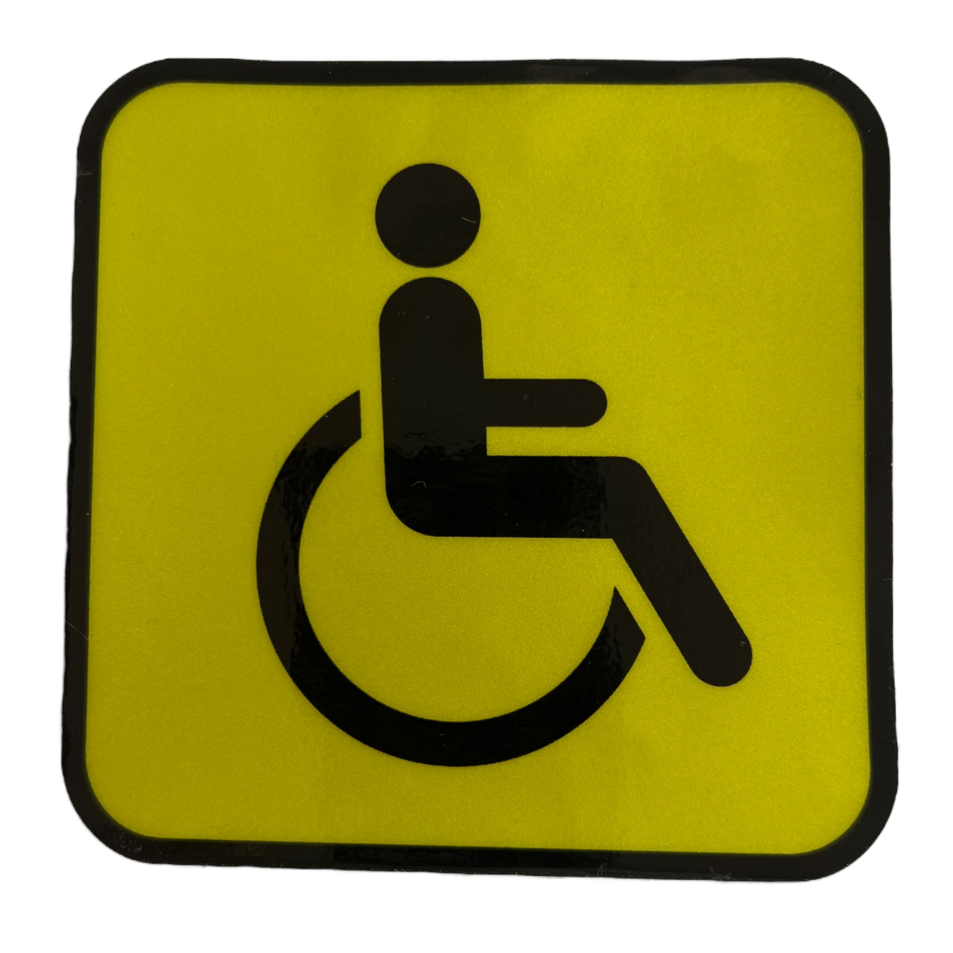 Sticker — Wheelchair Decal Mobility & Accessibility SPIRIT SPARKPLUGS Reflective Yellow 10cm