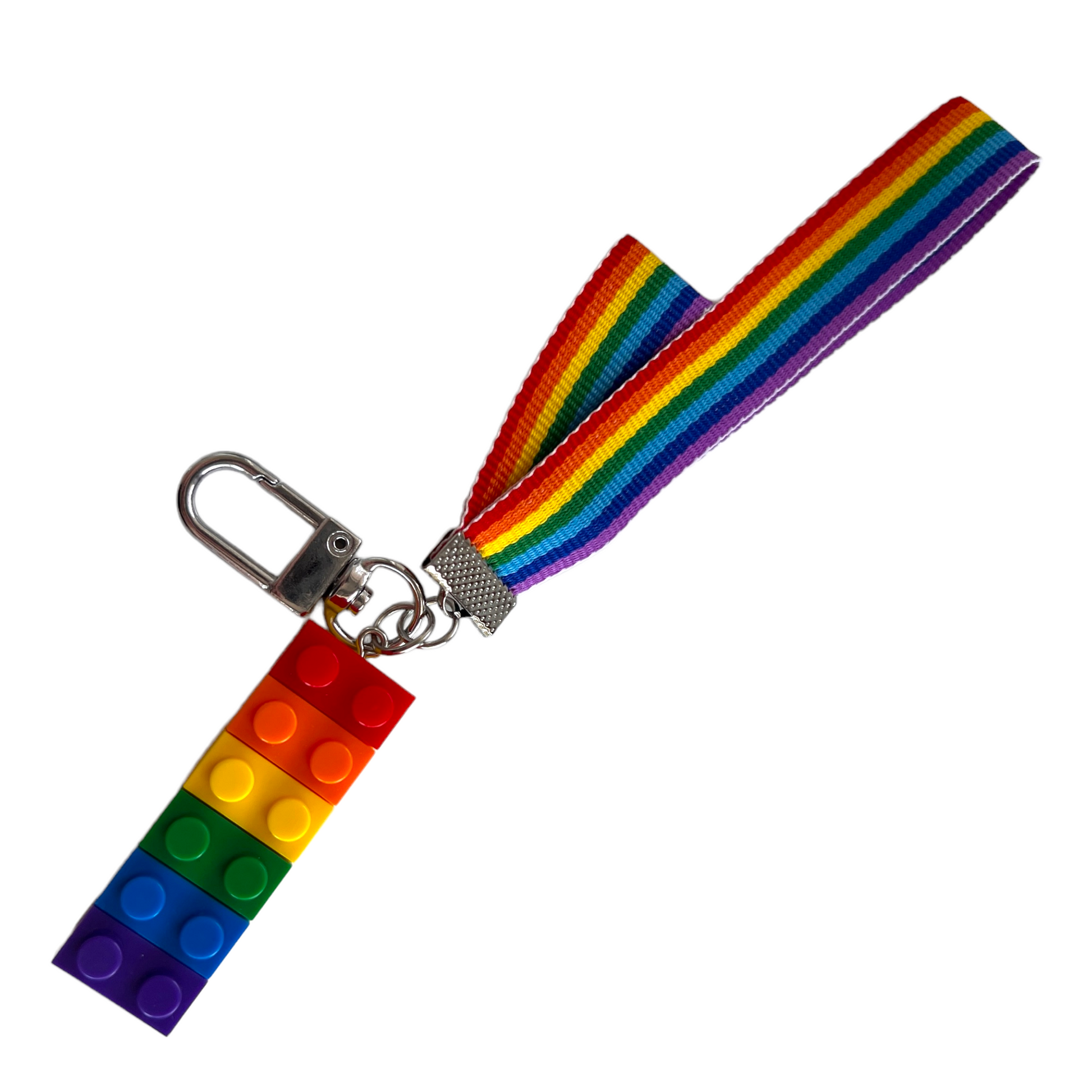 Keyring — Rainbow Ribbon + Lego  SPIRIT SPARKPLUGS   